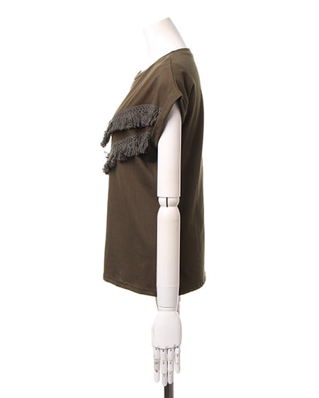 INGNI（イング） フリンジ／Tシャツ ｶｰｷ