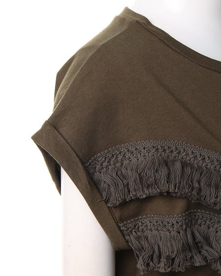 INGNI（イング） フリンジ／Tシャツ ｶｰｷ