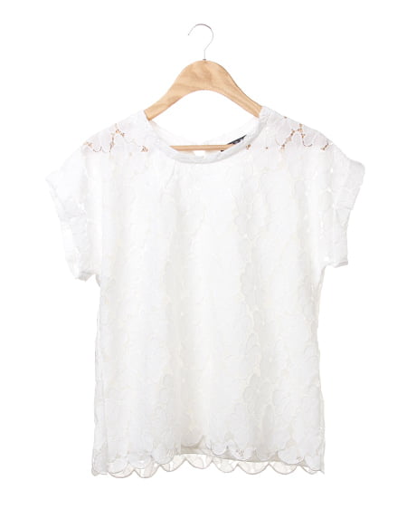 INGNI(イング) 花レース／TOPS／A ｵﾌﾎﾜｲﾄ