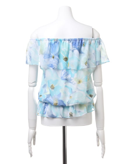 INGNI（イング） 花柄シフォンオフショル／TOPS ﾌﾞﾙｰ