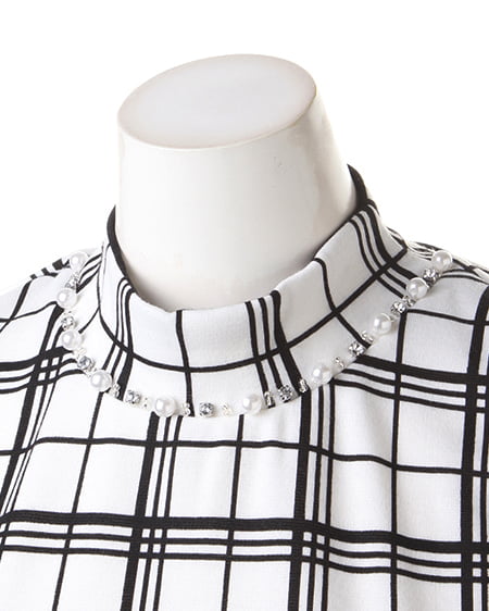 INGNI（イング） H／Nノースリ／TOPS ｵﾌﾎﾜｲﾄ/ﾁｪｯｸ