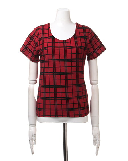 INGNI（イング） チェック柄変わり織／Tシャツ ﾎﾞﾙﾄﾞｰ/ｸﾛ