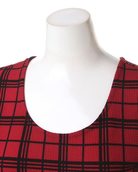 INGNI（イング） チェック柄変わり織／Tシャツ ﾎﾞﾙﾄﾞｰ/ｸﾛ