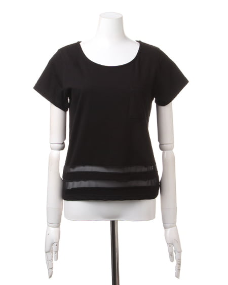 INGNI（イング） 裾シアーポケット付／Tシャツ ｸﾛ