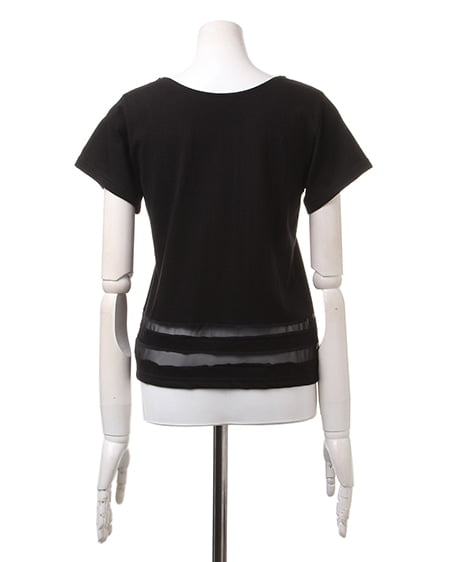 INGNI（イング） 裾シアーポケット付／Tシャツ ｸﾛ