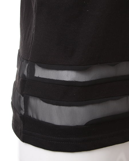 INGNI（イング） 裾シアーポケット付／Tシャツ ｸﾛ