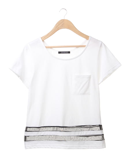 裾シアーポケット付／Tシャツ