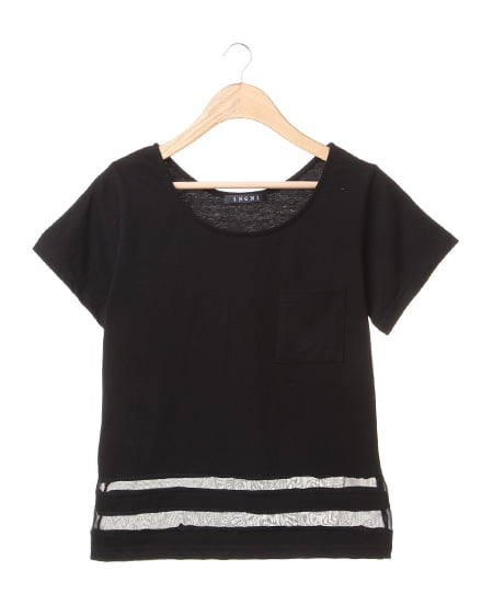 INGNI(イング) 裾シアーポケット付／Tシャツ ｸﾛ