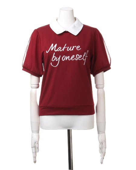 INGNI（イング） 衿付袖チュールロゴ／TOPS ﾎﾞﾙﾄﾞｰ