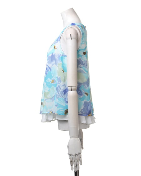 INGNI（イング） 花柄ノースリ／TOPS ﾌﾞﾙｰ