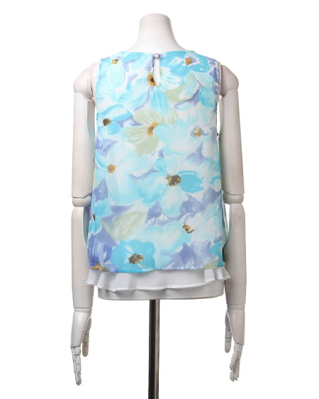 INGNI（イング） 花柄ノースリ／TOPS ﾌﾞﾙｰ