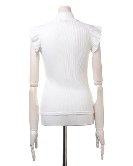 INGNI（イング） H／Nパール付フリル袖／TOPS ｵﾌﾎﾜｲﾄ