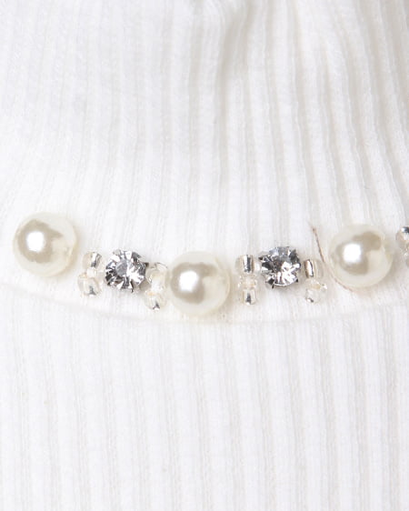 INGNI（イング） H／Nパール付フリル袖／TOPS ｵﾌﾎﾜｲﾄ