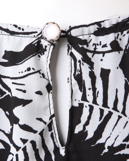 INGNI（イング） モノトーンリーフ柄／TOPS ｸﾛ