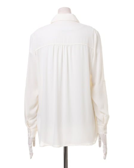 INGNI（イング） 装飾付スキッパー／シャツ ｵﾌﾎﾜｲﾄ