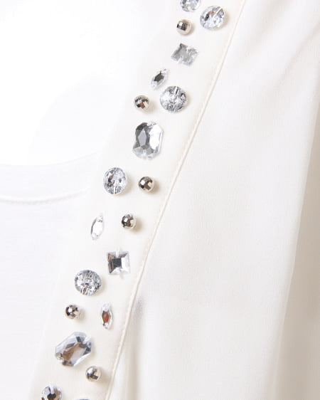 INGNI（イング） 装飾付スキッパー／シャツ ｵﾌﾎﾜｲﾄ