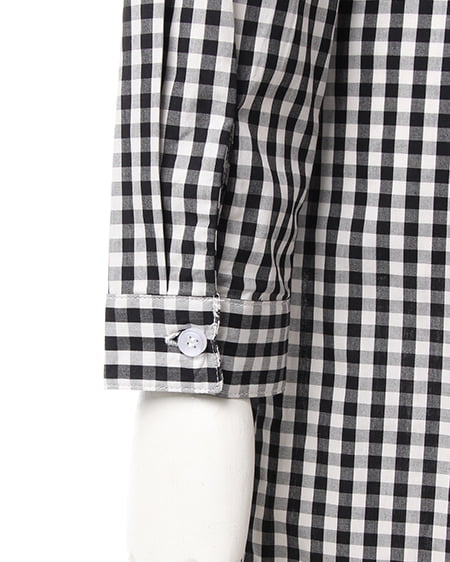 INGNI（イング） チェック柄ロング／シャツA ｸﾛ/ｷﾞﾝｶﾞﾑ