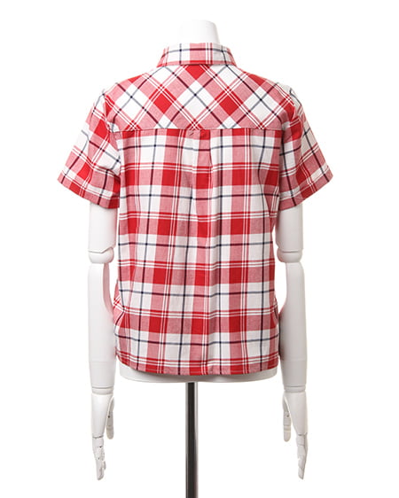 INGNI（イング） 前結びチェック柄／半袖シャツ ｱｶ