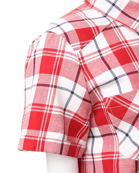 INGNI（イング） 前結びチェック柄／半袖シャツ ｱｶ