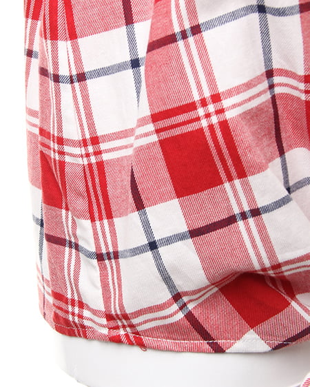 INGNI（イング） 前結びチェック柄／半袖シャツ ｱｶ