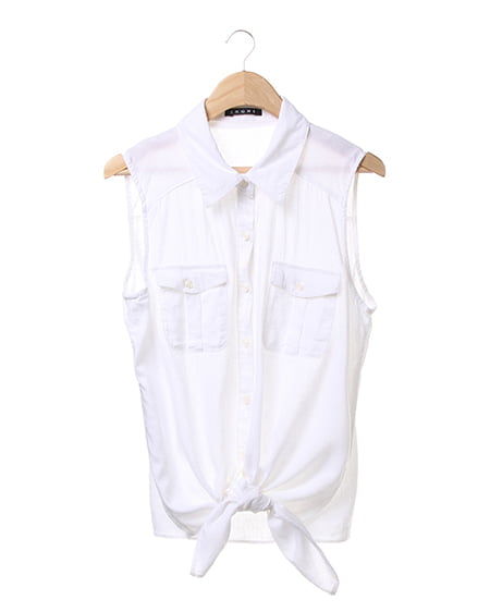 INGNI(イング) 前結びノースリ／シャツ ｵﾌﾎﾜｲﾄ