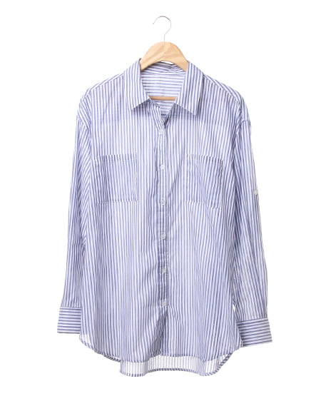 INGNI(イング) 3WAY BIGストライプ／シャツ ｵﾌﾎﾜｲﾄ/ｺﾝ