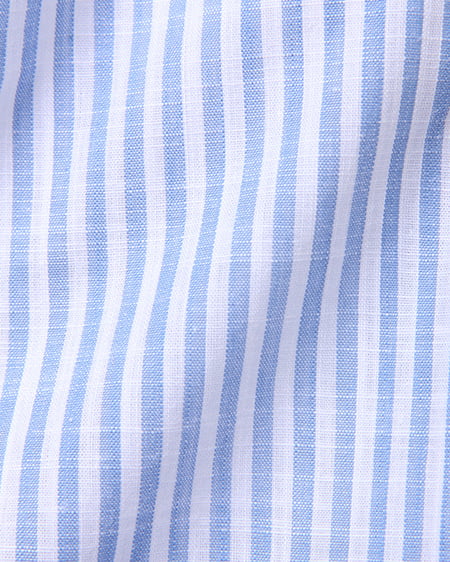 INGNI（イング） 袖フリル前結びストライプ／シャツ ｵﾌﾎﾜｲﾄ/ｻｯｸｽ