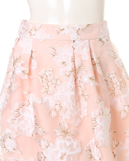 INGNI（イング） 花柄オーガンジーフレア／スカート ｵﾌﾎﾜｲﾄ/ﾋﾟﾝｸ