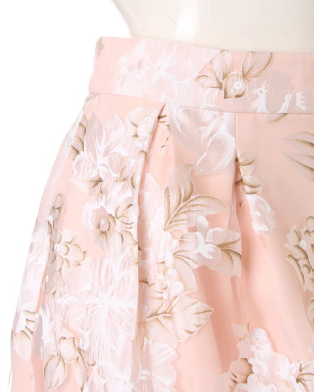 INGNI（イング） 花柄オーガンジーフレア／スカート ｵﾌﾎﾜｲﾄ/ﾋﾟﾝｸ