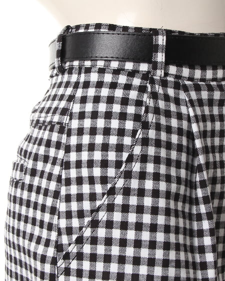 INGNI（イング） ベルト付コクーン／スカート ｸﾛ/ｷﾞﾝｶﾞﾑ