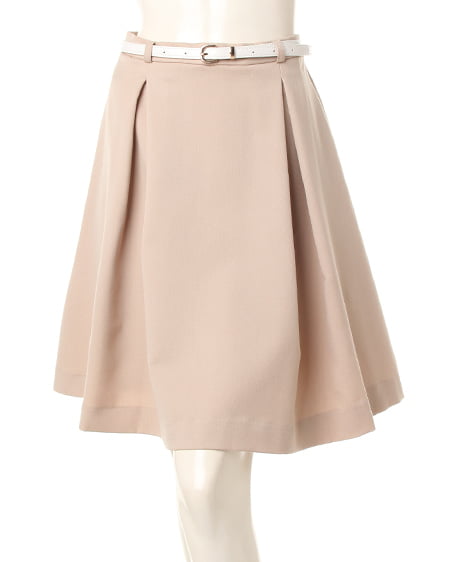 INGNI(イング) ベルト付タックミディ／スカート ベージュ