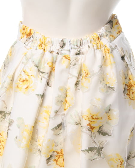 INGNI（イング） 花柄オーガンジー／スカート ｵﾌﾎﾜｲﾄ/ｲｴﾛｰ