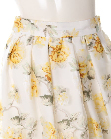 INGNI（イング） 花柄オーガンジー／スカート ｵﾌﾎﾜｲﾄ/ｲｴﾛｰ