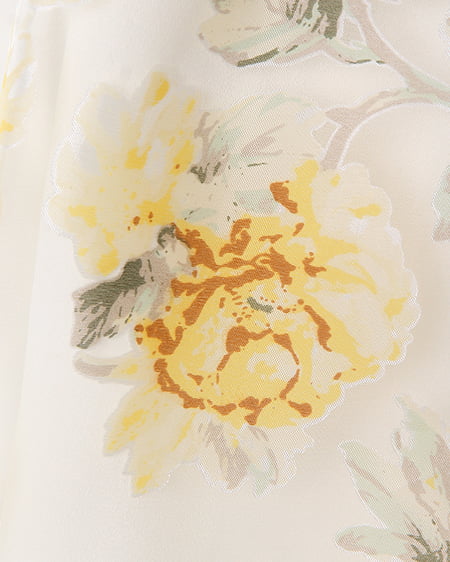 INGNI（イング） 花柄オーガンジー／スカート ｵﾌﾎﾜｲﾄ/ｲｴﾛｰ