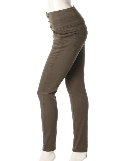 INGNI(イング) 6つ釦ハイウエストスキニー/パンツ カーキ