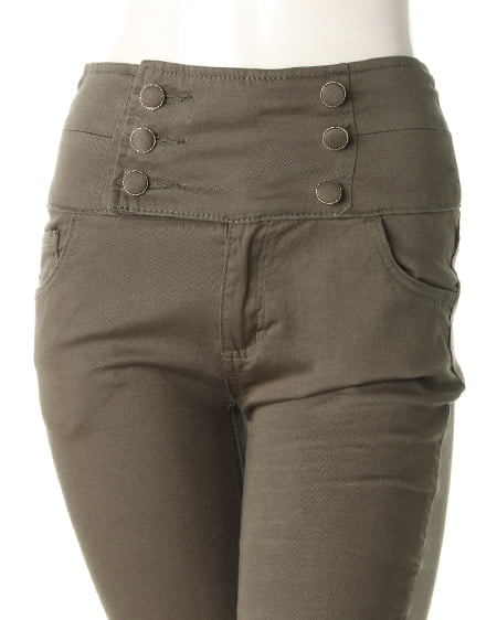 INGNI(イング) 6つ釦ハイウエストスキニー/パンツ カーキ