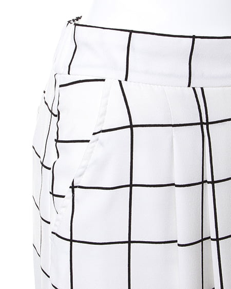 INGNI（イング） ガウチョ／パンツB ｵﾌﾎﾜｲﾄ/ﾁｪｯｸ