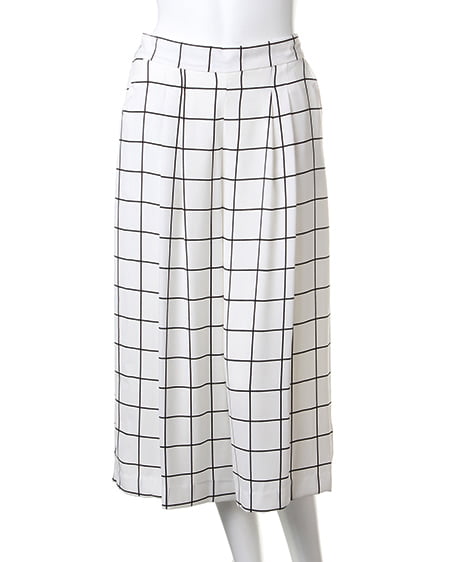 INGNI(イング) ガウチョ／パンツB ｵﾌﾎﾜｲﾄ/ﾁｪｯｸ