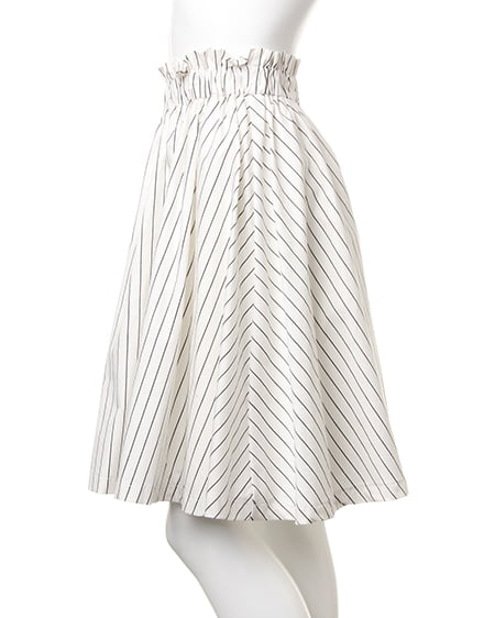 INGNI（イング） 綿ラッピングミディ／スカート ｵﾌﾎﾜｲﾄ/ｽﾄﾗｲﾌﾟ