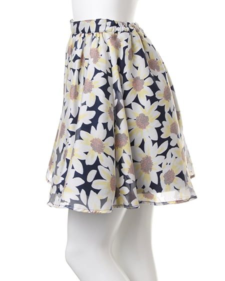 ルネ♡オリジナルプリント スカート リコッタ様専用 Rene ルネ フリルスカート36ネイビー
