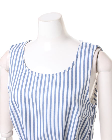 INGNI（イング） ウエストリボンストライプ／ワンピース ｻｯｸｽ/ｽﾄﾗｲﾌﾟ