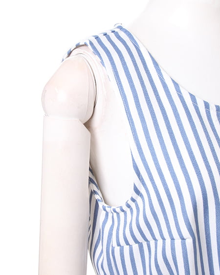 INGNI（イング） ウエストリボンストライプ／ワンピース ｻｯｸｽ/ｽﾄﾗｲﾌﾟ