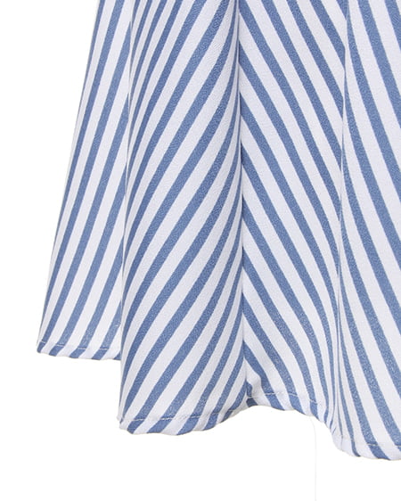 INGNI（イング） ウエストリボンストライプ／ワンピース ｻｯｸｽ/ｽﾄﾗｲﾌﾟ