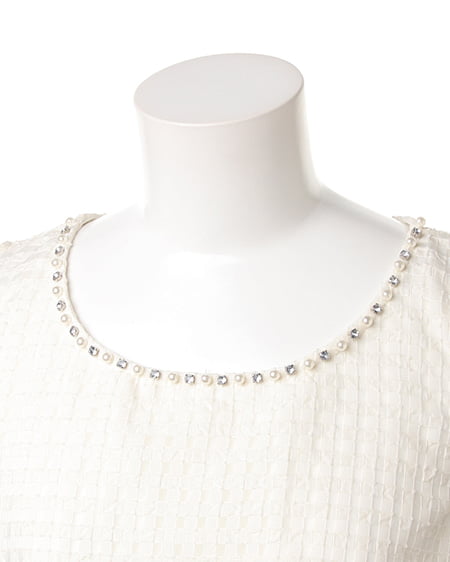 INGNI（イング） サッシュ付シアーギンガムF＆F／ワンピース ｵﾌﾎﾜｲﾄ