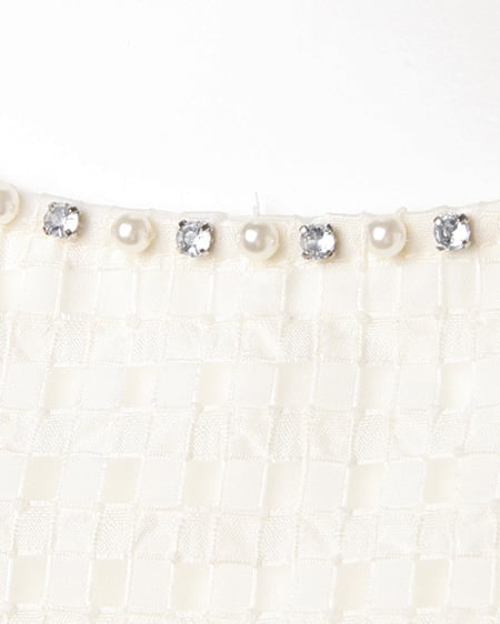 INGNI（イング） サッシュ付シアーギンガムF＆F／ワンピース ｵﾌﾎﾜｲﾄ