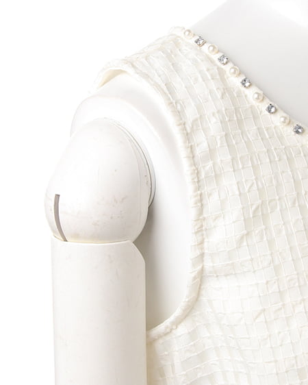 INGNI（イング） サッシュ付シアーギンガムF＆F／ワンピース ｵﾌﾎﾜｲﾄ