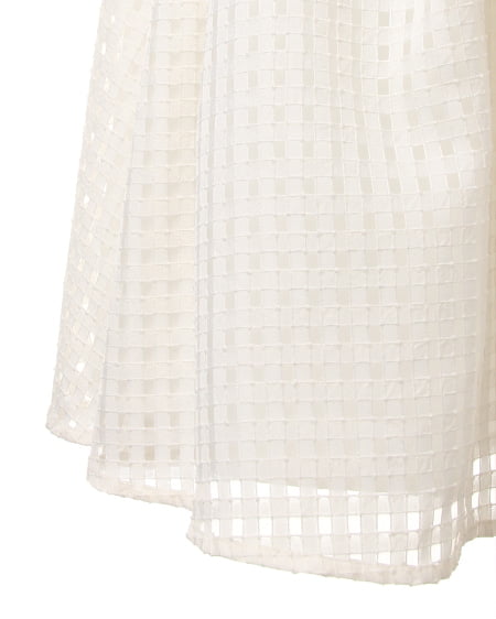 INGNI（イング） サッシュ付シアーギンガムF＆F／ワンピース ｵﾌﾎﾜｲﾄ