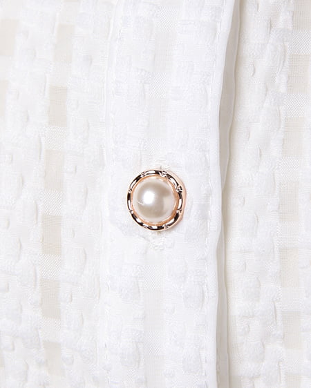 INGNI（イング） シアーチェックノースリシャツ／ワンピース ｵﾌﾎﾜｲﾄ