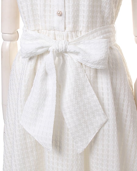 INGNI（イング） シアーチェックノースリシャツ／ワンピース ｵﾌﾎﾜｲﾄ