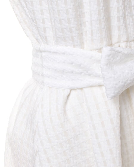 INGNI（イング） シアーチェックノースリシャツ／ワンピース ｵﾌﾎﾜｲﾄ